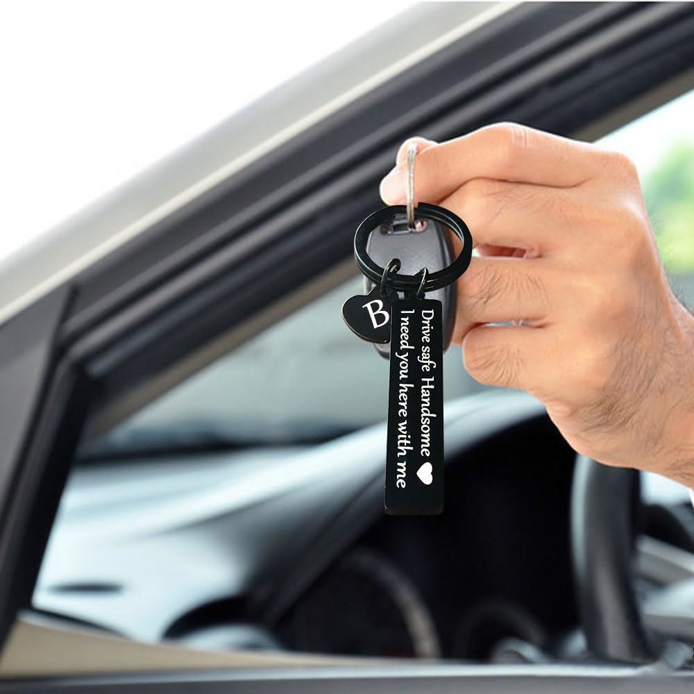 Drive Safe Keychain - Thoughtful Gift for Boyfriend, Husband, Men | Valentine's Day, Anniversary, Christmas Present | Car Safety Accessory for Daily Commute & Road Trips