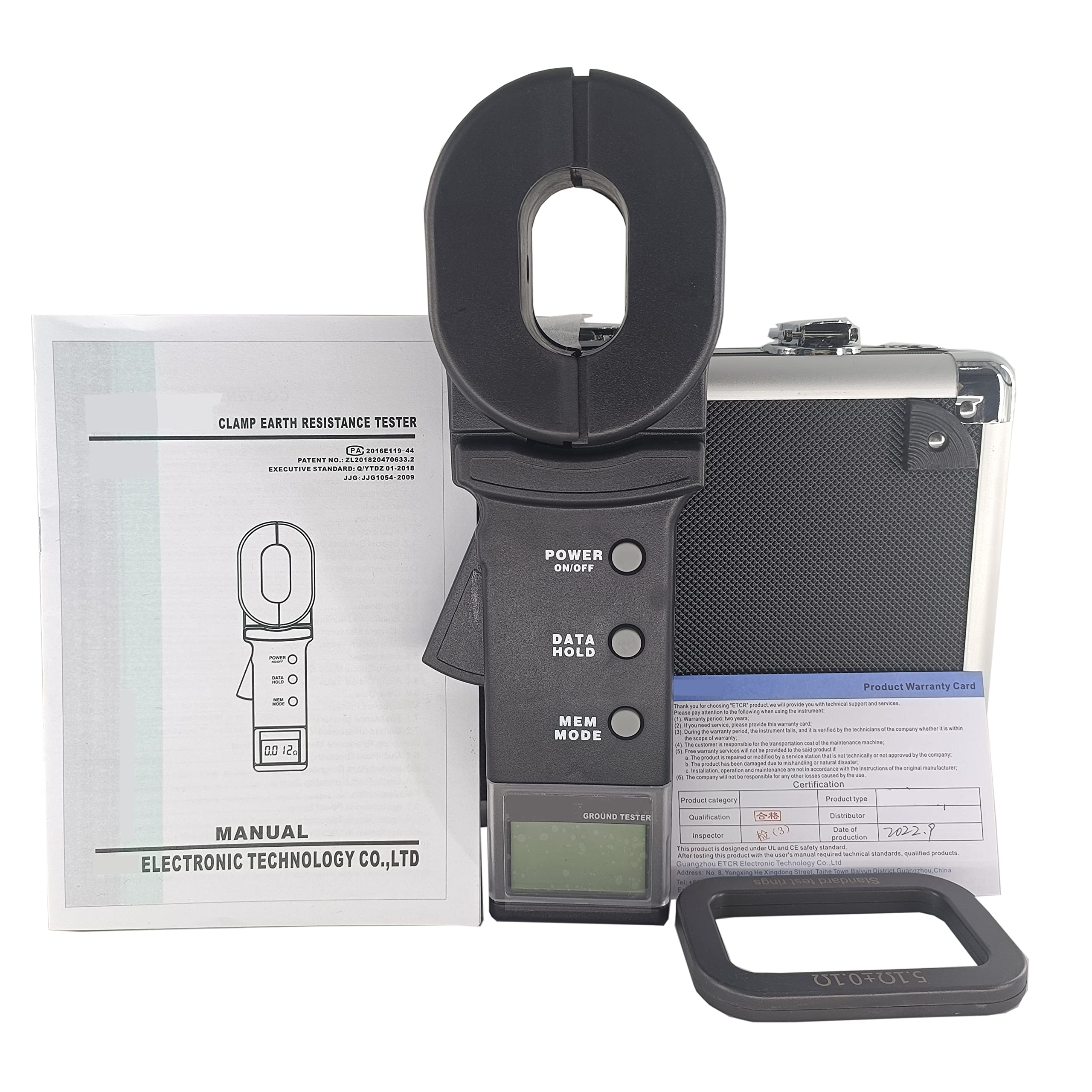 Digital Clamp-On Ground Resistance Tester 0-200Ω - Portable Earth Ground Meter for Soil & Electrical System Testing - Perfect for Electricians, Engineers & DIY Home Projects