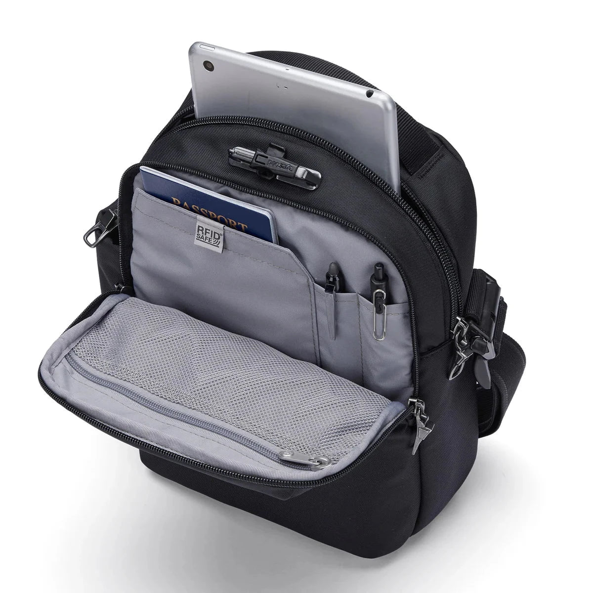 Pacsafe V Anti-Theft Crossbody Bag - Secure Travel Purse for Women & Men - RFID Blocking, Slash Proof, Lightweight for Commuting, Sightseeing & Daily Use