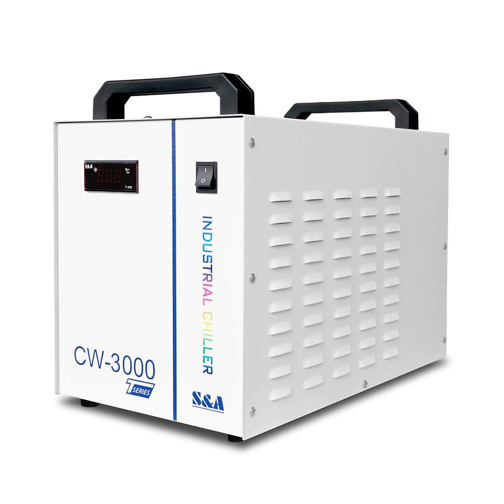 CW-3000DG Industrial Water Chiller - Thermolysis Cooling System for CO2 Laser Engraving Machines | 1P 110V 60Hz AC | Perfect for Glass Tube Engraving & Industrial Cooling Applications
