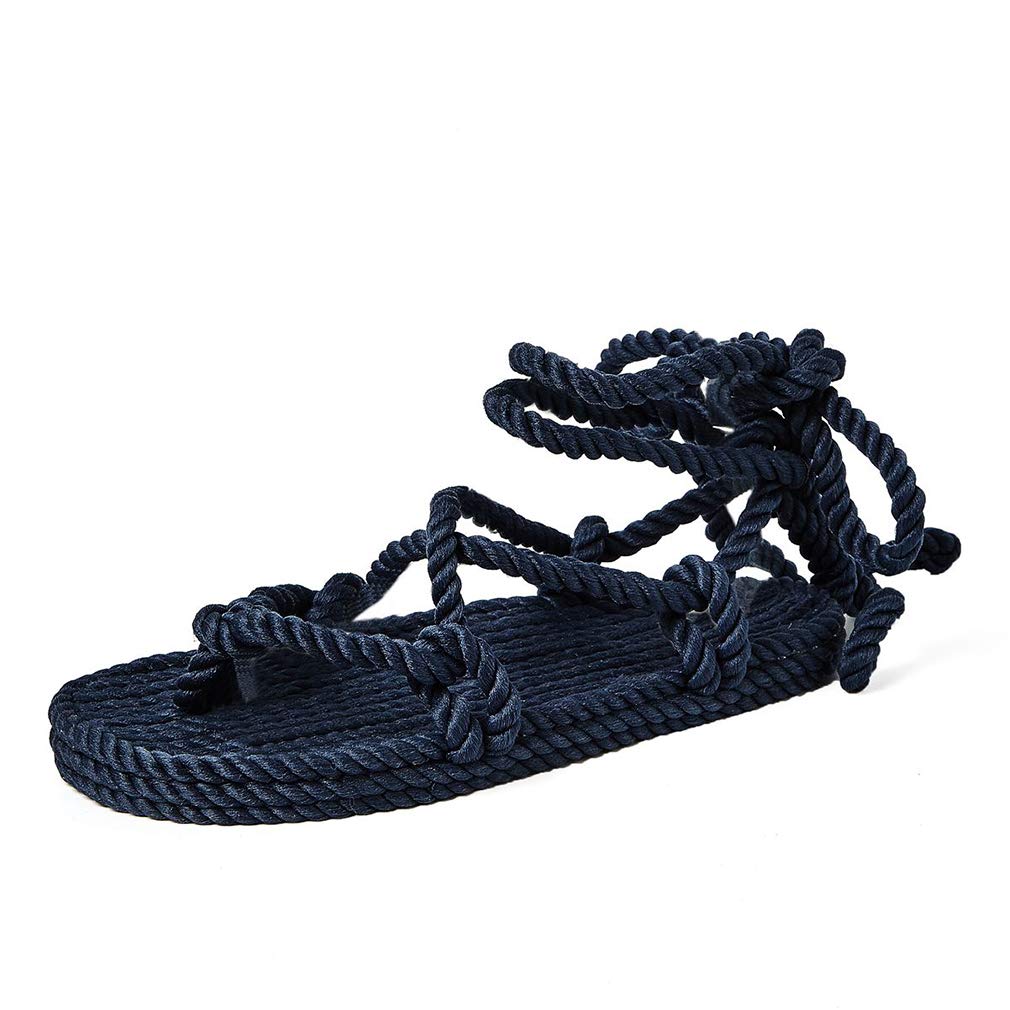 Huntarry Women's Lace Up Espadrilles Thong Sandals - Comfortable Casual Walking Shoes with Soft Sole | Perfect for Beach, Vacation, and Summer Outfits
