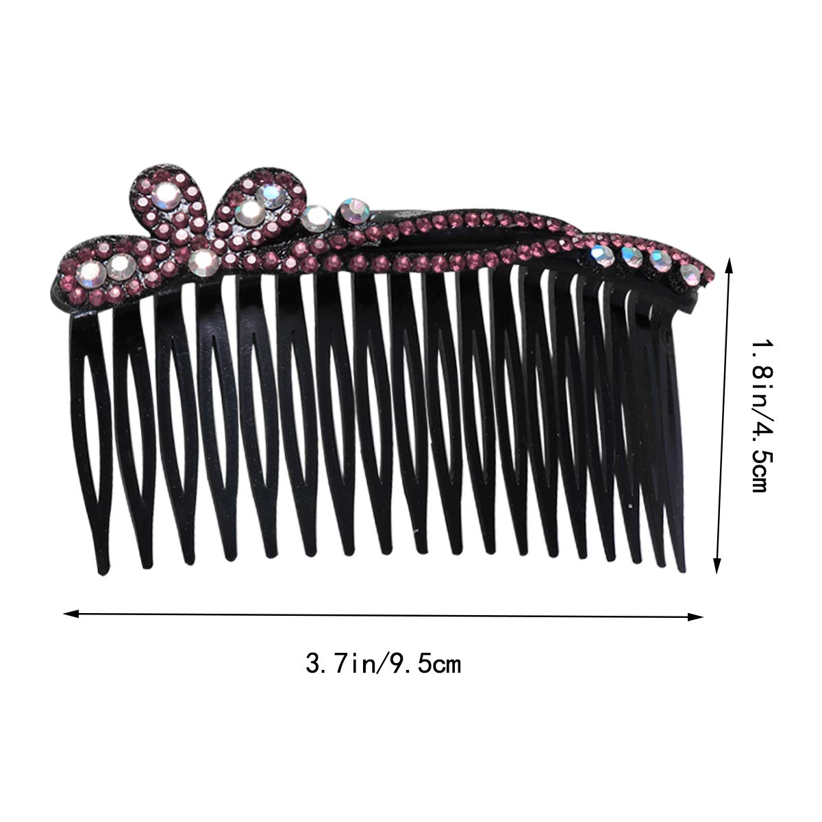 Lurrose 2-Piece Bridal Hair Clips Set for Women & Girls - Elegant Hair Barrettes, Side Combs & Teasing Comb - Perfect for Weddings, Prom, Parties & Special Occasions