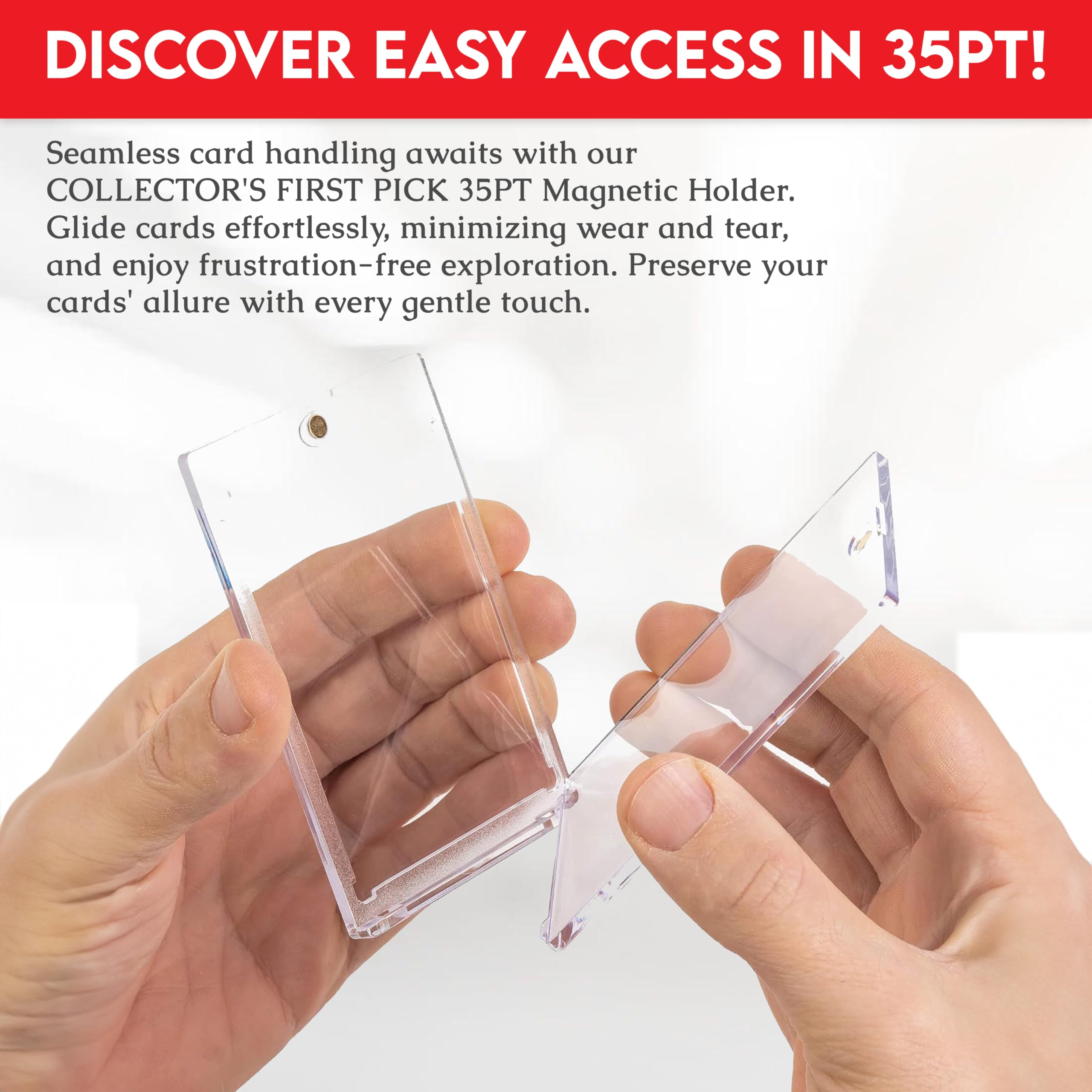 25-Pack Premium One Touch Magnetic Card Holder - UV Protection, Ultra Clear Pro Design - Trading Card Protector Case for Sports Cards, Collectibles & Gaming Cards - Perfect for Display, Storage & Trading