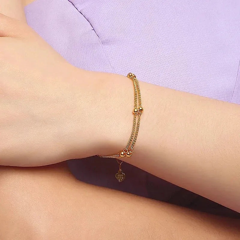 24K Pure Gold Bracelet for Women - 999 Solid Real Gold Bangle, Elegant Romantic Classic Jewelry Gift for Her - Perfect for Anniversaries, Birthdays & Special Occasions (2023 New Arrival)