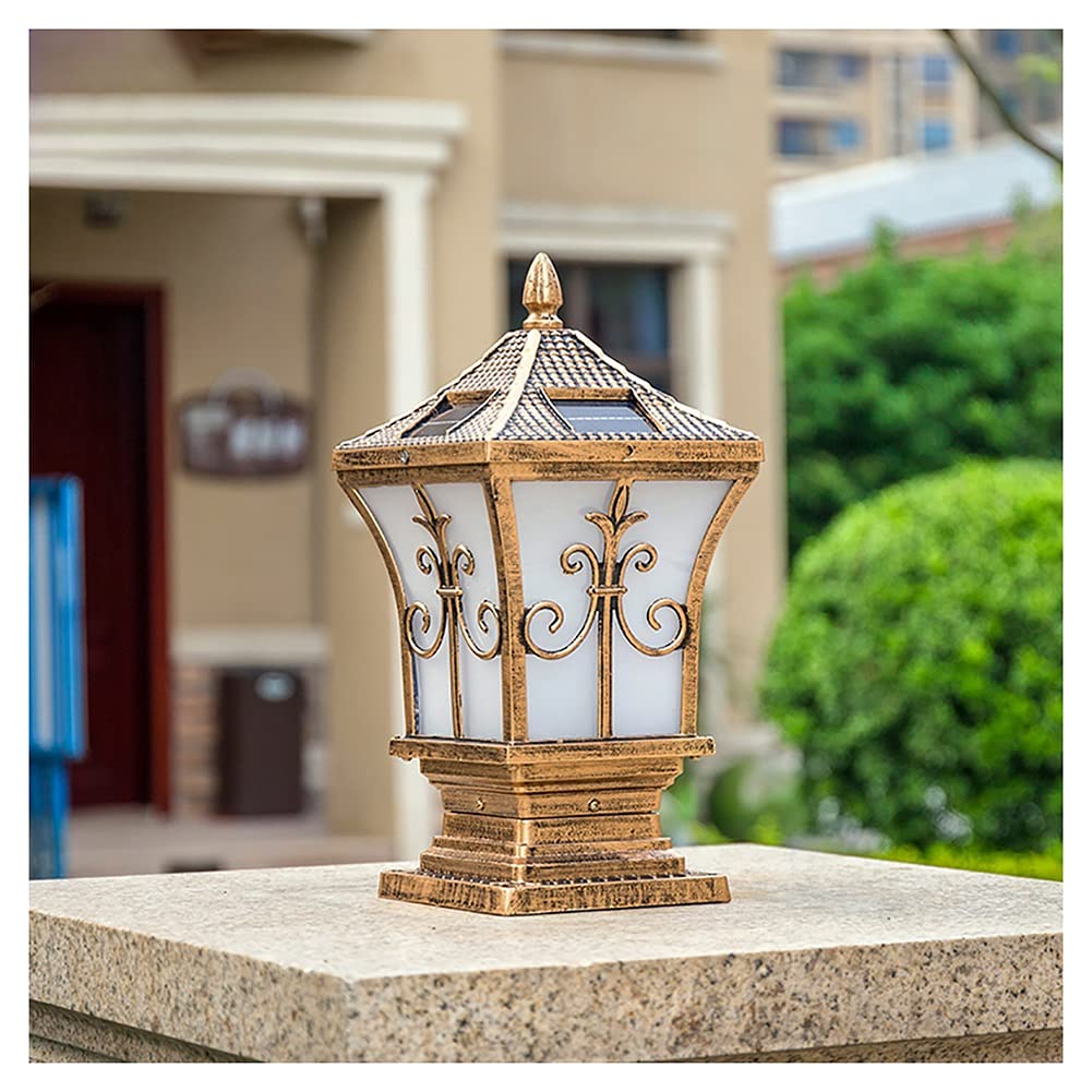 Solar Post Cap Lights Outdoor Waterproof - LED Solar Pillar Lights for Deck, Garden, Fence & Wood Columns - Weatherproof Solar Column Headlight for Patio, Yard & Landscape Lighting