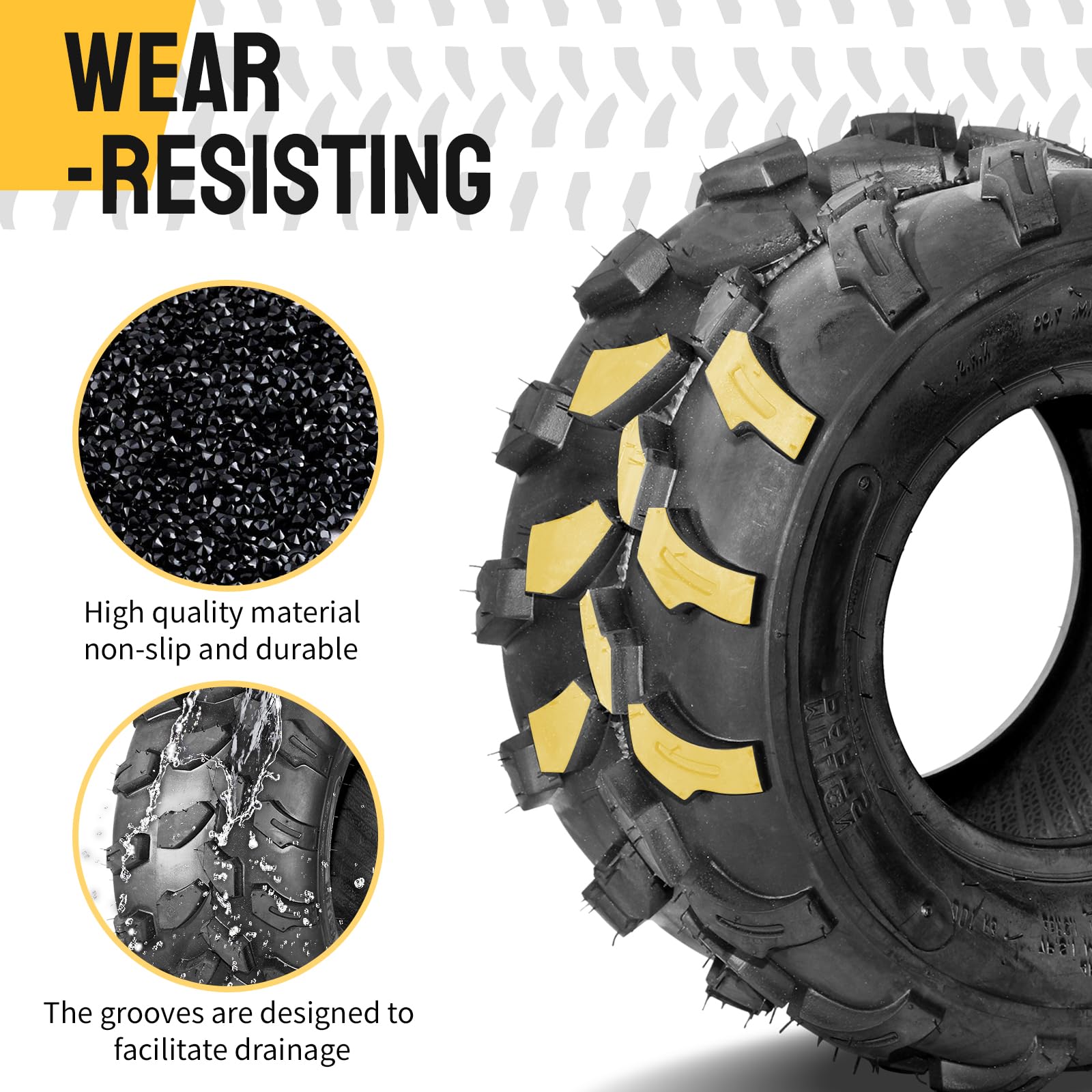 Set of 2 18x9.5-8 All-Terrain ATV/UTV Sport Tires - Tubeless 4PR for Rear Left & Right - Perfect for Off-Roading, Mudding & Trail Riding