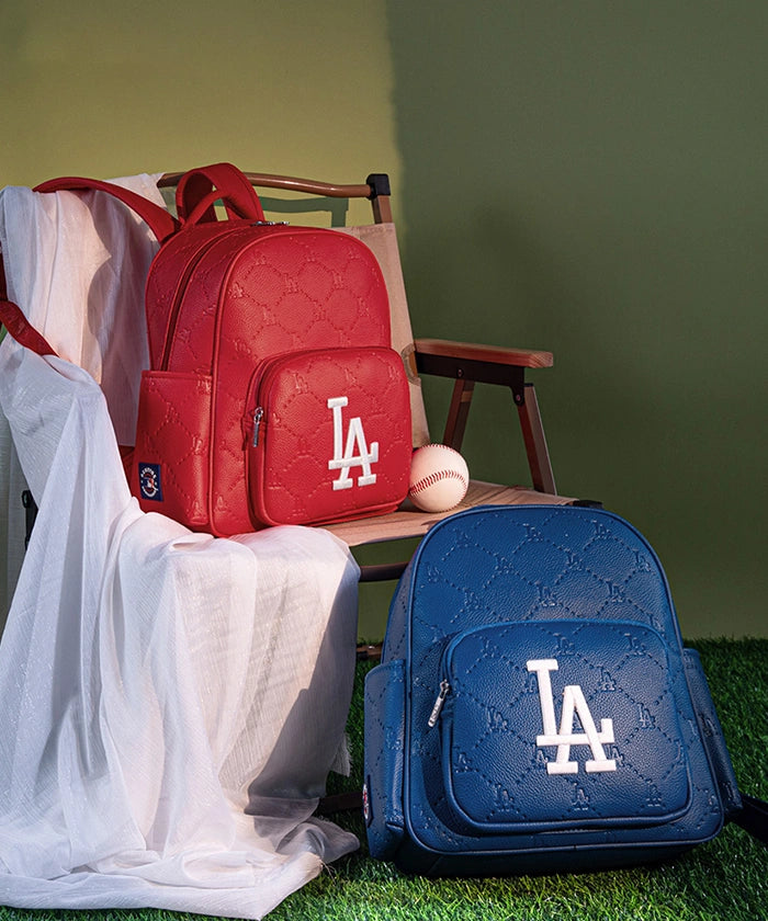 MLB Los Angeles Dodgers Genuine Leather Baseball Backpack for Men & Women - Perfect for Sports, School, Travel & Game Day
