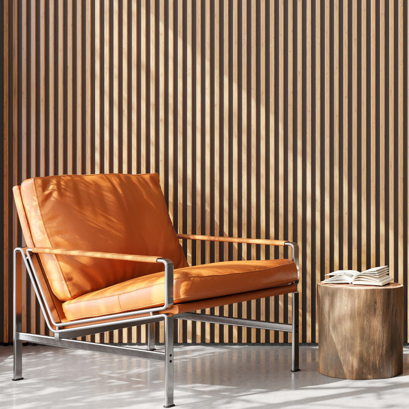WOODFLEX Flexible Acoustic Battened Wood Slat Panel - 3-Sided Full Wrap Oak Veneer - 2700mm x 600mm - Soundproof Wall Paneling for Home Theater, Office & Studio