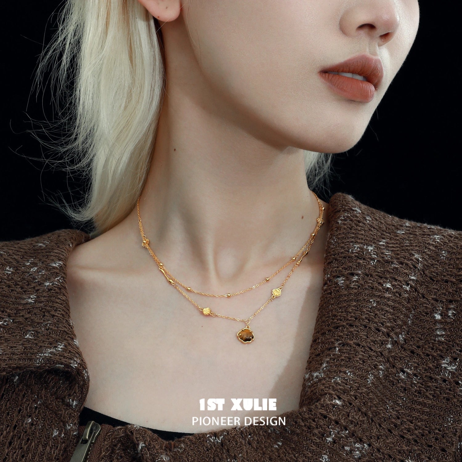18K Gold Plated S925 Sterling Silver Tiger's Eye Vintage Choker Necklace - Desert Sunset Design for Women's Boho Jewelry Collection | Perfect for Parties, Weddings & Everyday Wear
