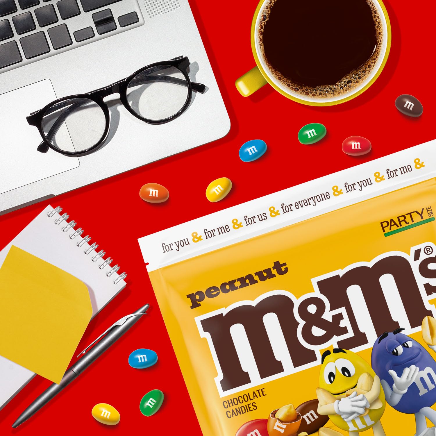 M&M'S Peanut Milk Chocolate Candy Bulk - Party Size 38 oz Bag (Pack of 2) - Perfect for Halloween, Christmas, Birthday Parties & Office Snacks