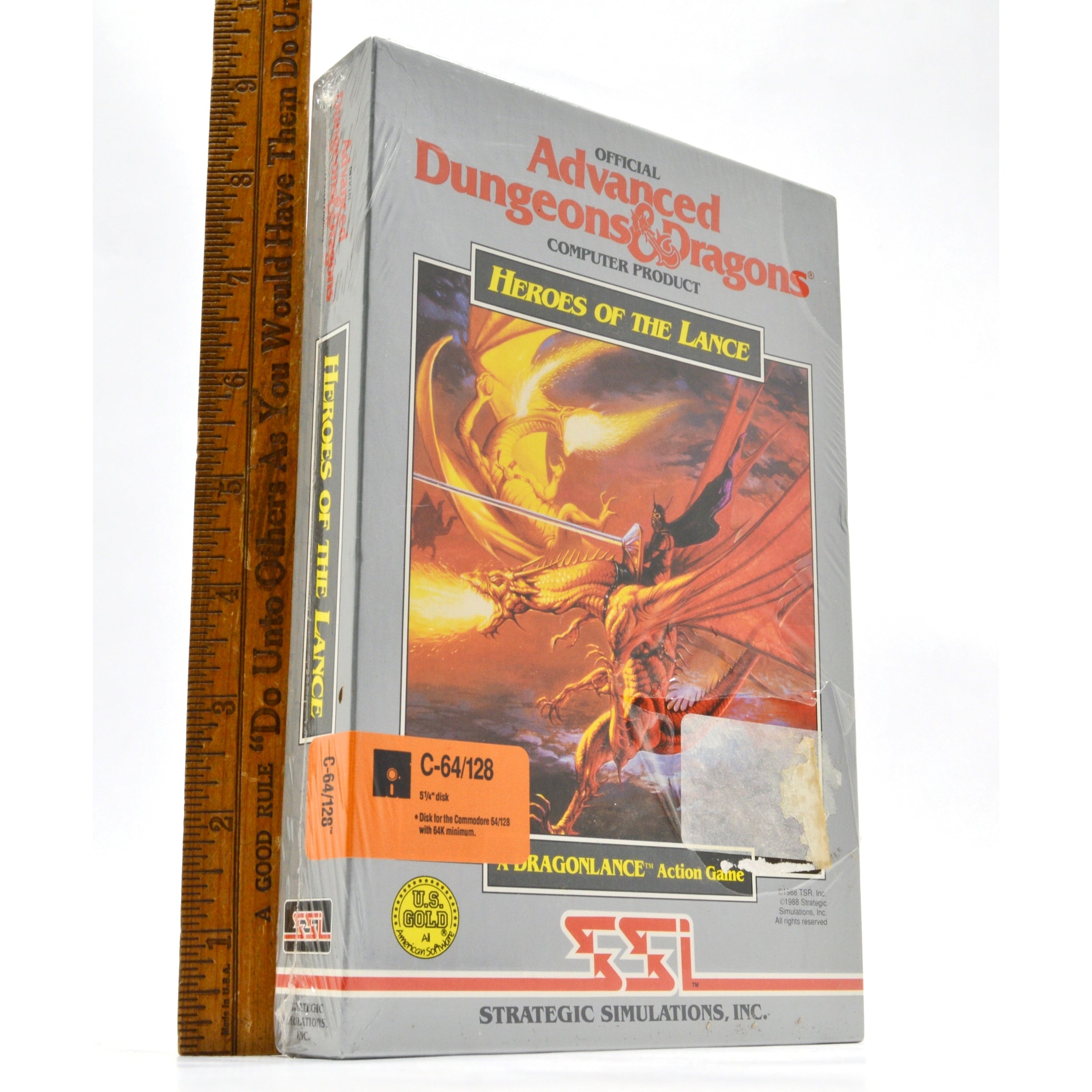 Brand New Commodore C64/C128 D&D Game Heroes of The Lance - Rare Sealed Vintage Video Game - Perfect for Retro Gaming Collectors & Dungeons & Dragons Fans