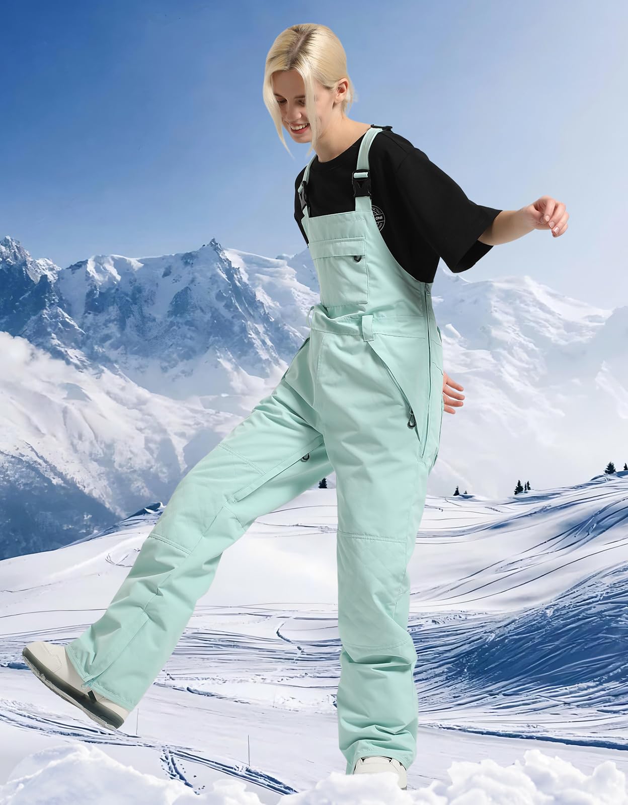 Women's Waterproof Insulated Ski Bib Overalls - Soft Ripstop Snow Pants for Skiing & Snowboarding | Winter Outdoor Sports & Cold Weather Activities