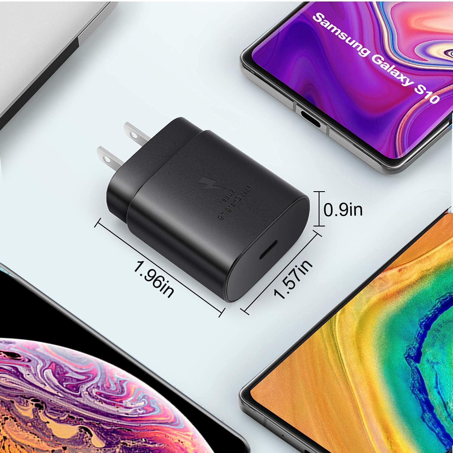25W Fast Adaptive Wall Charger for Xiaomi Poco M3 - USB C PD Charging & Data Transfer Cable Included (4FT/1.2M) - Black US Version with Warranty | Perfect for Home, Office & Travel Charging