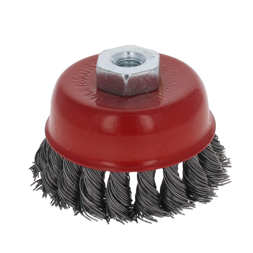 Utoolmart 75mm Steel Wire Cup Brush - 2 Pcs with M10 Thread for Metal Cleaning