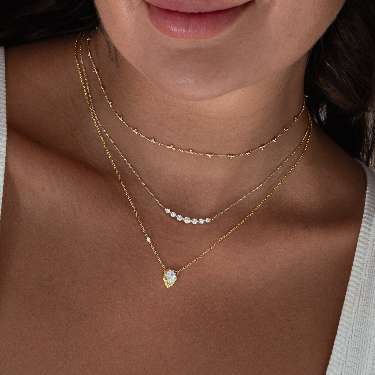 Elegant Floating White Diamond Necklace for Women - Perfect for Weddings, Anniversaries & Special Occasions