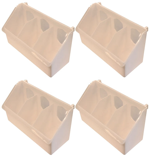 4 Pack Plastic 3 Hole Bird Feeders for Quail, Pigeon & Dove - Outdoor Garden Bird Feeding Station for Backyard & Patio