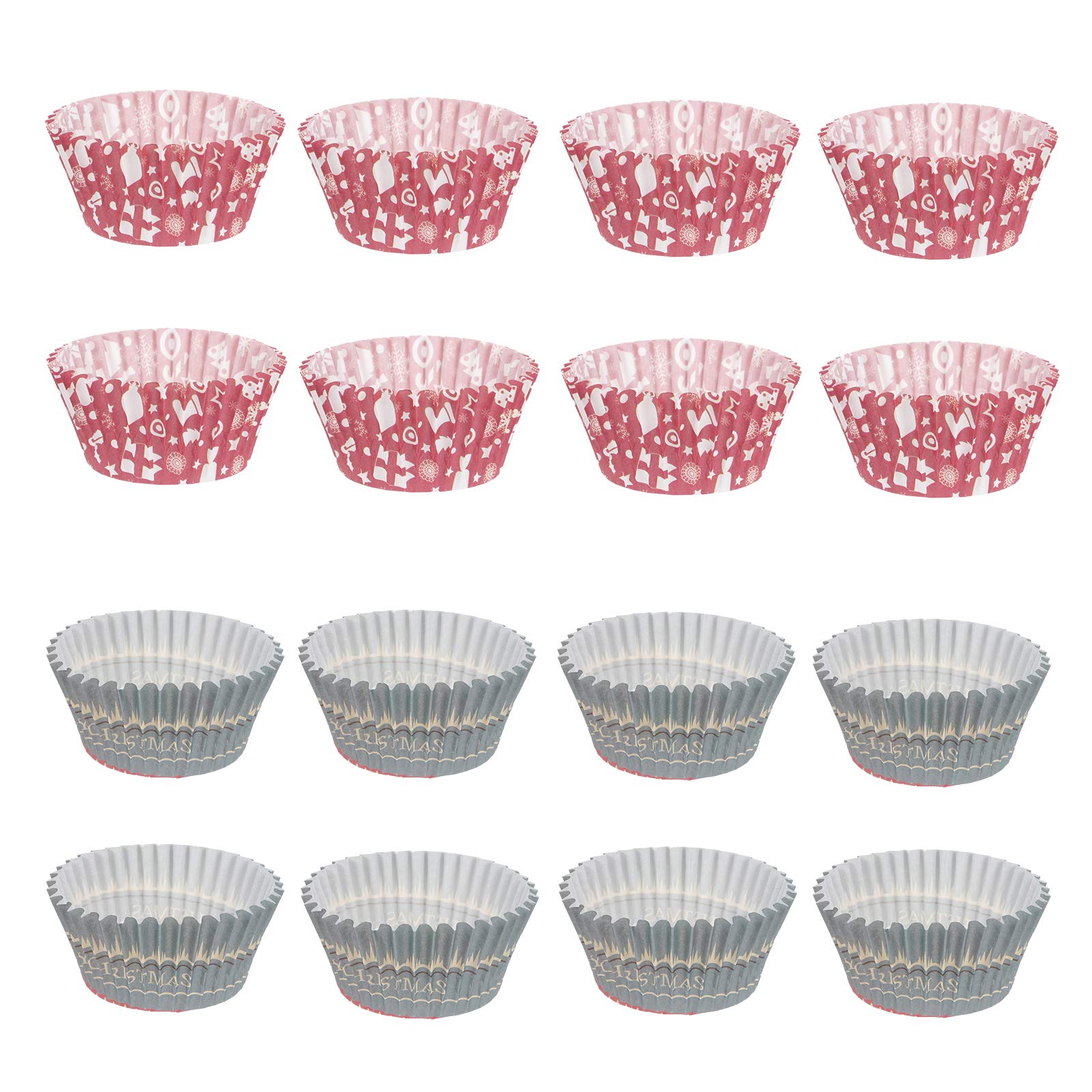 DOITOOL 250-Pack Christmas Themed Oiled Paper Baking Cups - Holiday Cupcake Liners for Baking, Desserts, and Party Decorations - Perfect for Christmas Cookies, Muffins, and Festive Treats
