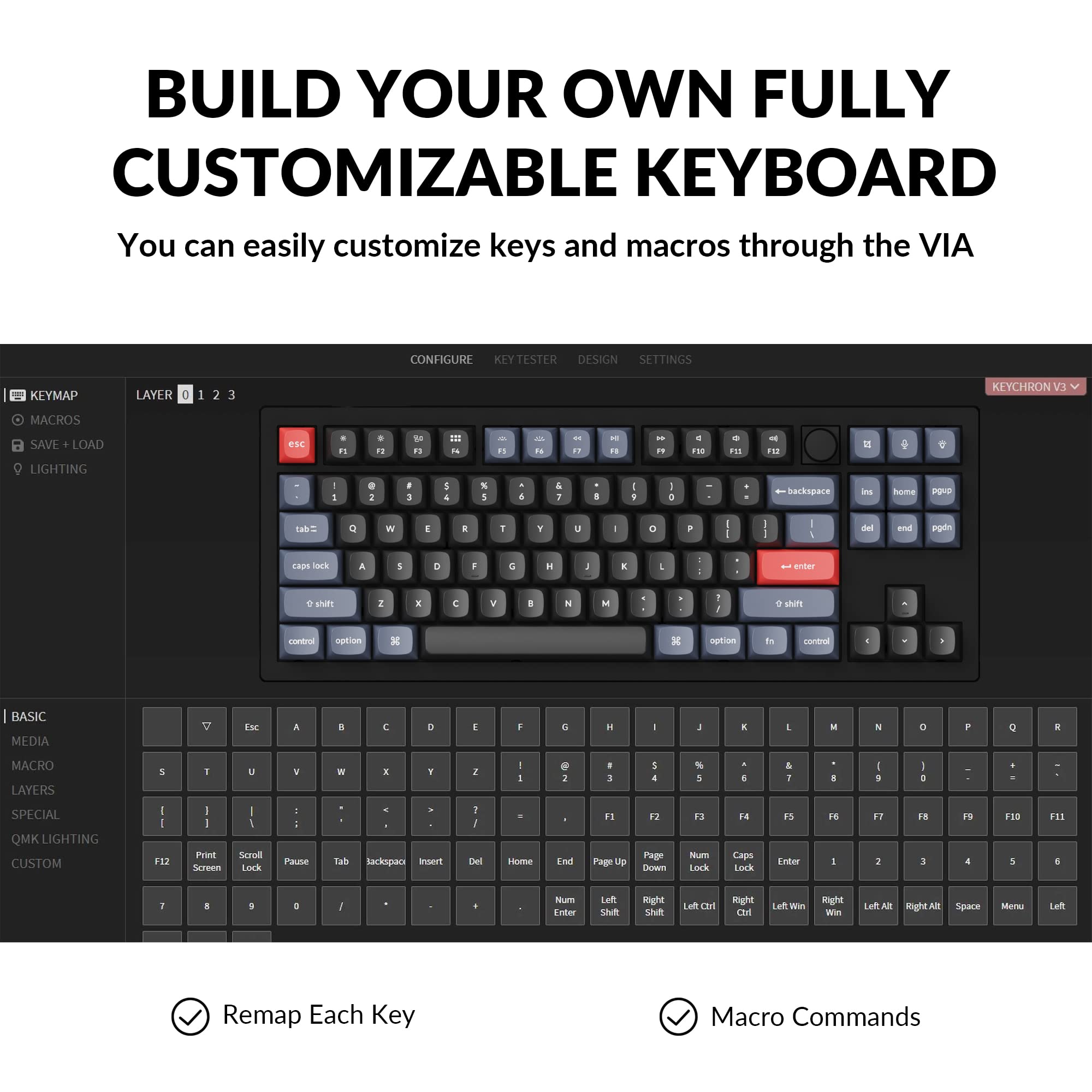 Keychron V3 Wired Custom Mechanical Keyboard with Knob - TKL Layout, QMK/VIA Programmable, Hot-Swappable K Pro Brown Switches, Compatible with Mac/Windows/Linux - Carbon Black (Non-Transparent) | Perfect for Gaming, Coding & Office Work