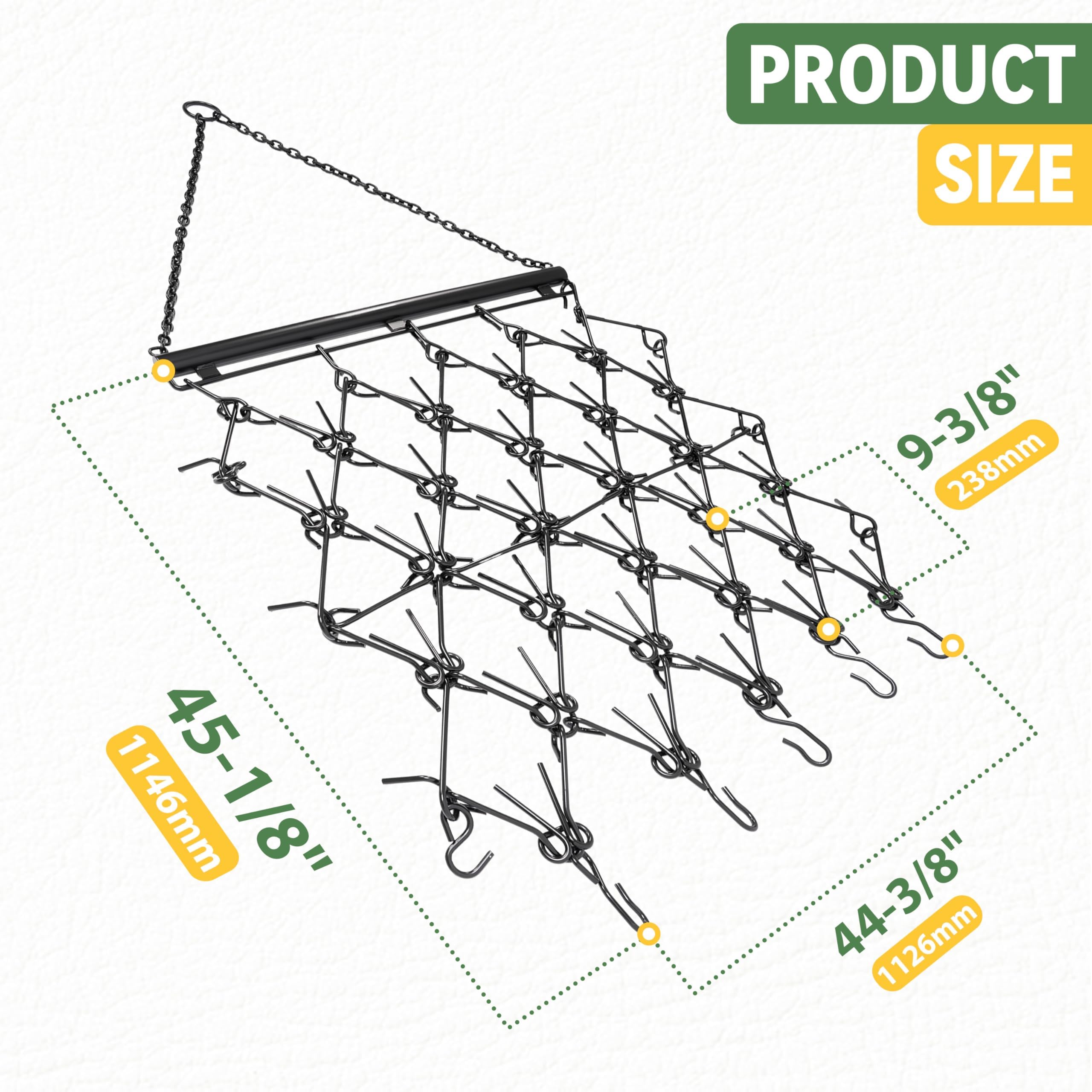 KUAFU 4' x 4' Heavy Duty Chain Drag Harrow with 3/8