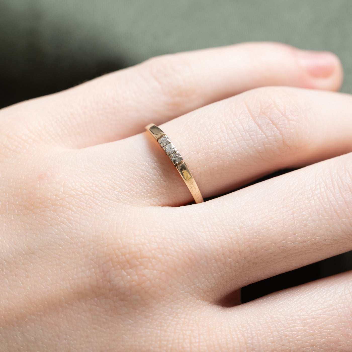 Three Stone Diamond Ring for Women | 0.03ctw | Size 6 | Wedding Band, Anniversary Gift, Engagement Ring, Promise Ring | Perfect for Everyday Wear & Special Occasions