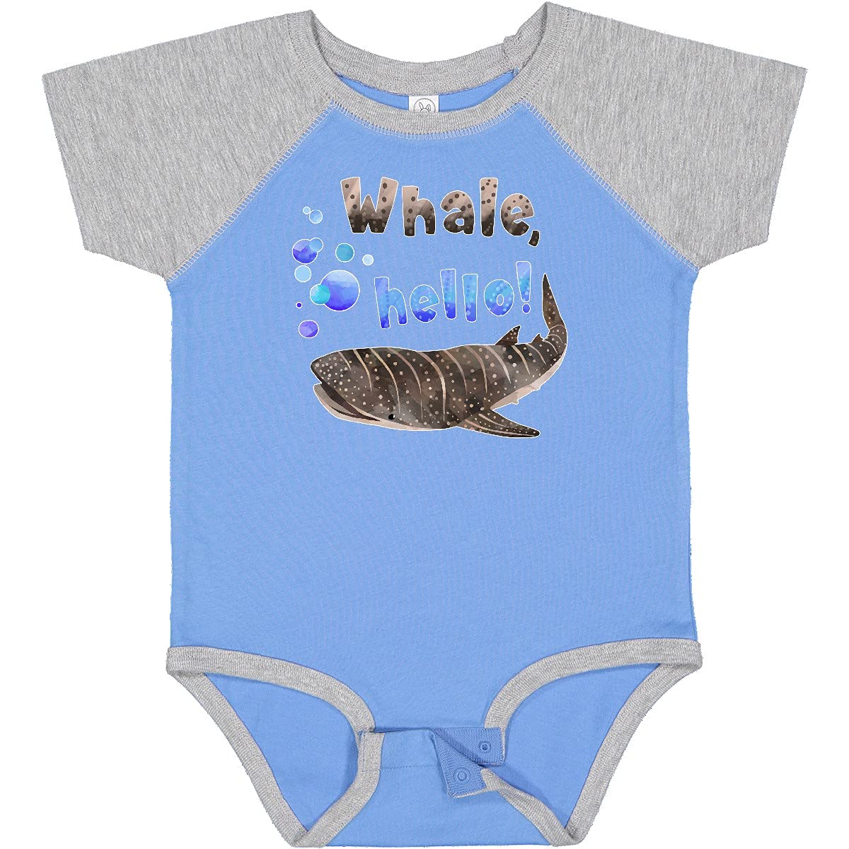 Inktastic Whale Hello Cute Whale Shark with Bubbles Baby Bodysuit - Adorable Infant Outfit for Beach, Pool & Summer Adventures