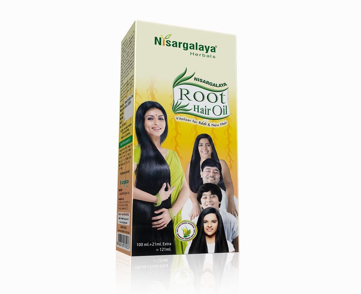 Nisargalaya Herbals Natural Root Hair Oil for Hair Growth & Strength - 100ml | Promotes Thicker, Longer Hair for Men & Women | Perfect for Daily Hair Care & Scalp Nourishment