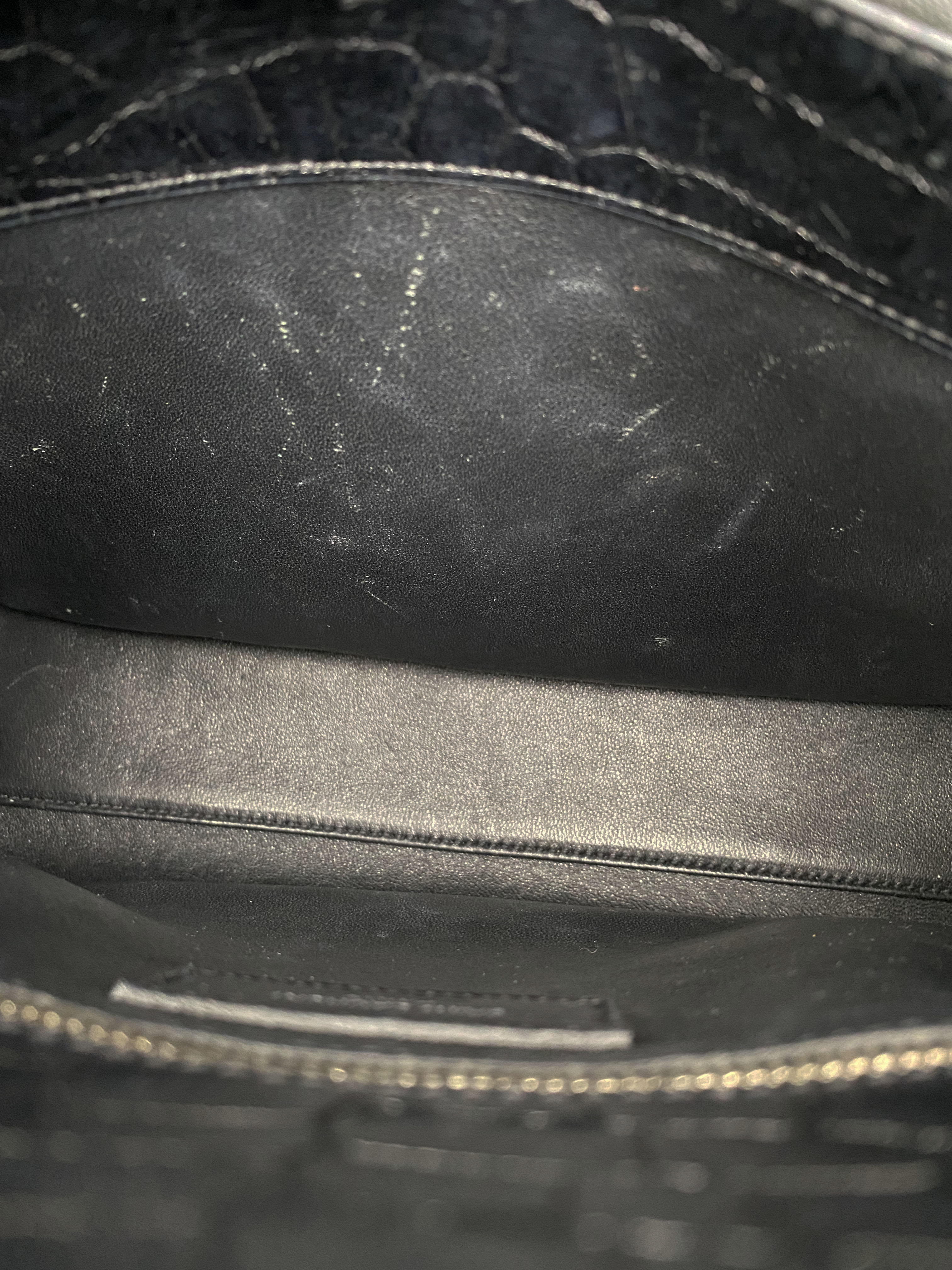 Saint Laurent Small Black Croc-Embossed Leather Sac de Jour Handbag for Women | Luxury Designer Tote Bag for Work, Travel & Everyday Use
