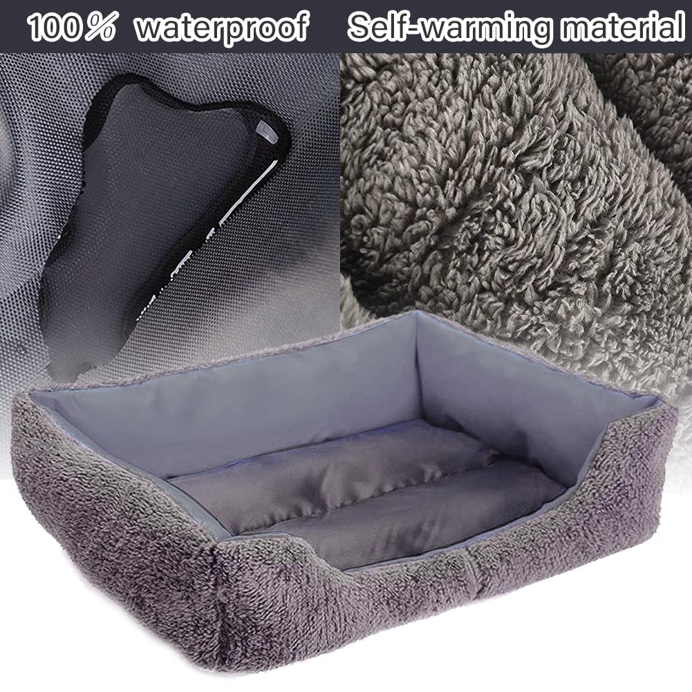 Washable Pet Bed Mat - Soft Plush Fleece for Dogs & Cats - Anti-Slip Waterproof Bottom (Blue) - Perfect for Home & Travel