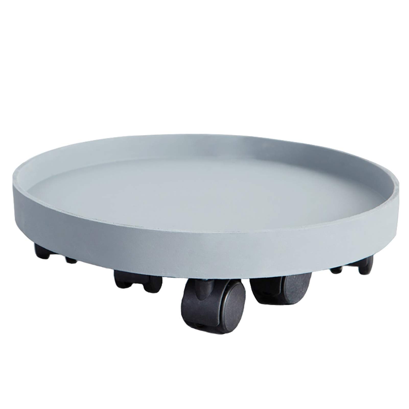 WOYIN 32cm Gray Plastic Rolling Plant Caddy with Casters - Heavy Duty Movable Flower Pot Mover, Planter Stand Trolley for Indoor Garden - Perfect for Moving Large Potted Plants on Hardwood Floors & Patios