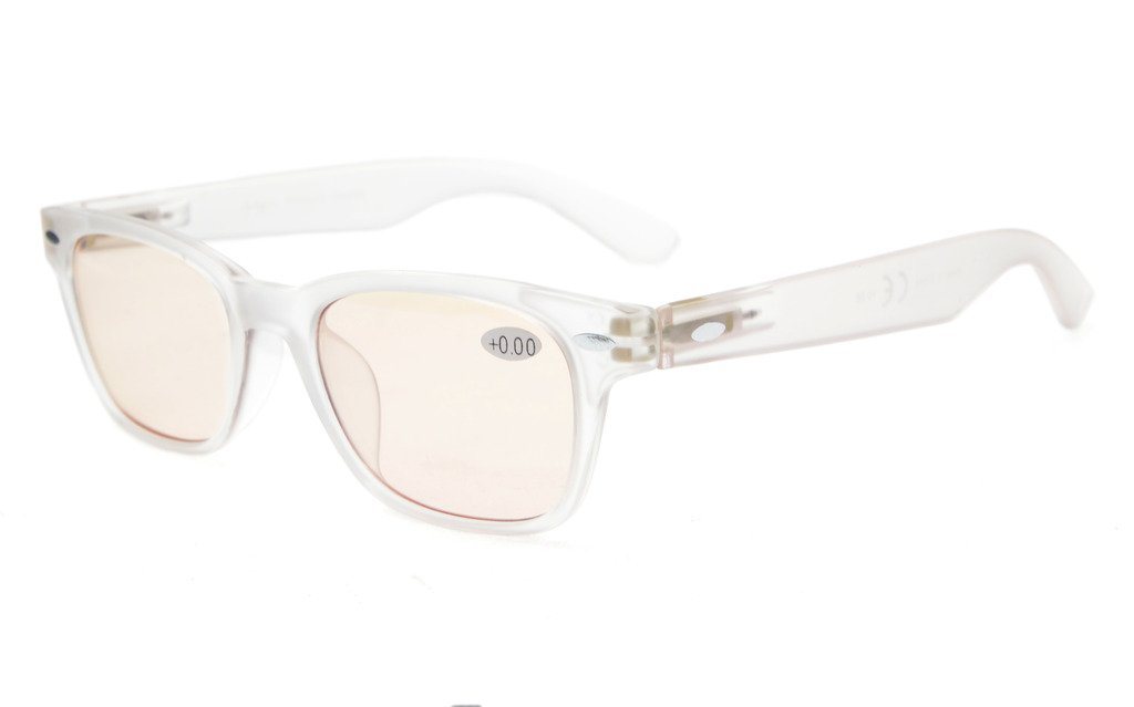 Eyekepper Blue Light Blocking Computer Glasses with Anti-Glare Tinted Lenses - Matte Clear Frame +1.50 Reading Power - Reduce Eye Strain for Office Work & Gaming