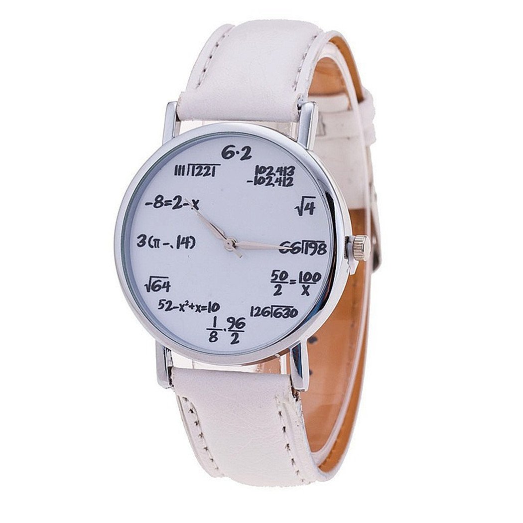 3-Pack Math Formula Equation Unisex Leather Quartz Watches for Men & Women - Perfect for School, Office & Everyday Wear
