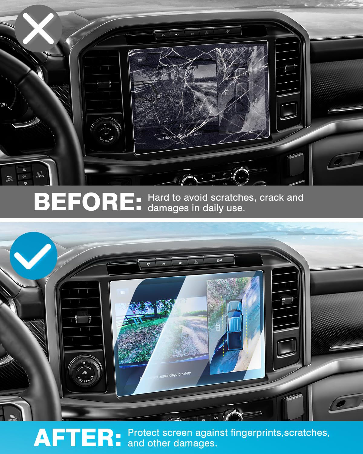 Karltys 2 Pack Anti-Glare Tempered Glass Screen Protector for 2021-2025 Ford F150 & 2022-2025 F-150 Lightning 12-Inch Touchscreen - Ultra Clear Protection for Truck Accessories | Perfect for Driving, Off-Road & Daily Commute
