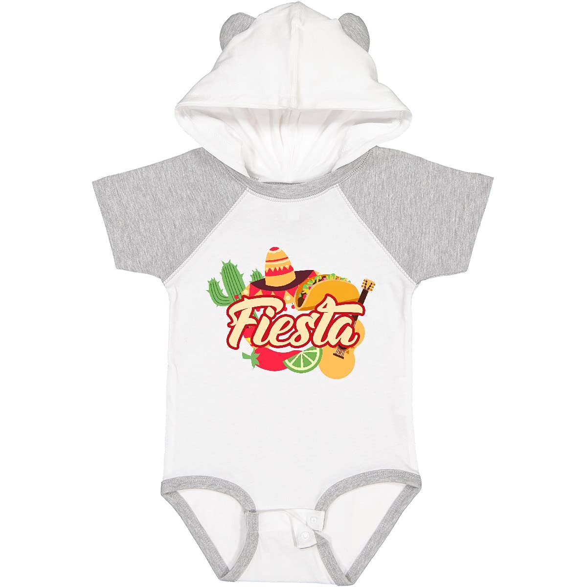 Inktastic Fiesta with Sombrero Taco Cactus Lime Red Pepper Baby Bodysuit - Cute Mexican-Themed Outfit for Cinco de Mayo, Birthday Parties & Hispanic Heritage Celebrations