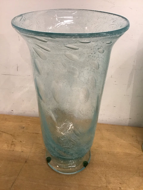16 Pack Aqua Bubble Glass Candle Holders - Hurricane Vases for Wedding Centerpieces, Home Decor, and Romantic Dinner Lighting
