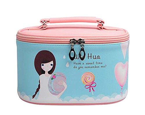 Premium PU Leather Travel Makeup Organizer Bag - Waterproof Cosmetic & Grooming Essentials Case for Women | Perfect for Travel, Gym, and Daily Use