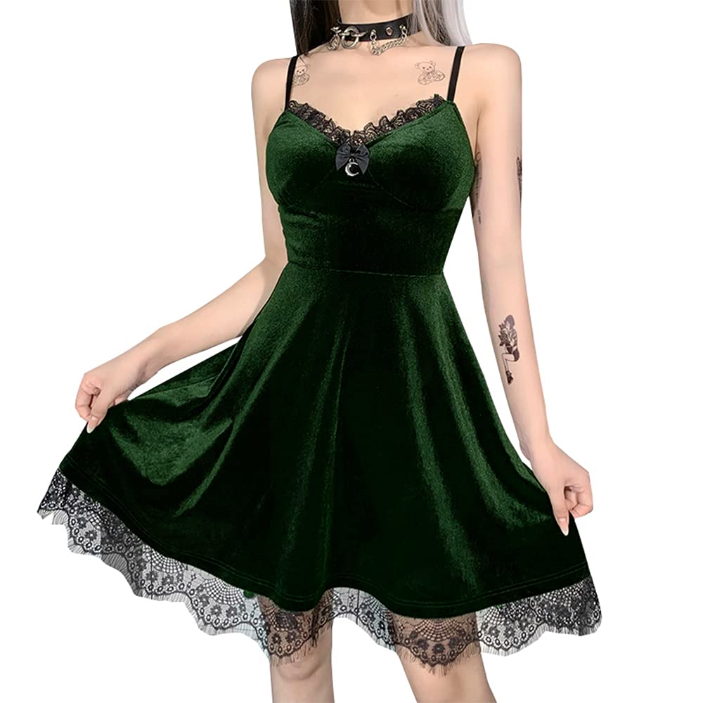 atokiss Gothic Lace Sleeveless Bodycon Dress - Black Vintage Lace Mini Dress for Women | Gothic Party, Club Wear, Evening Outfits & Halloween Costume