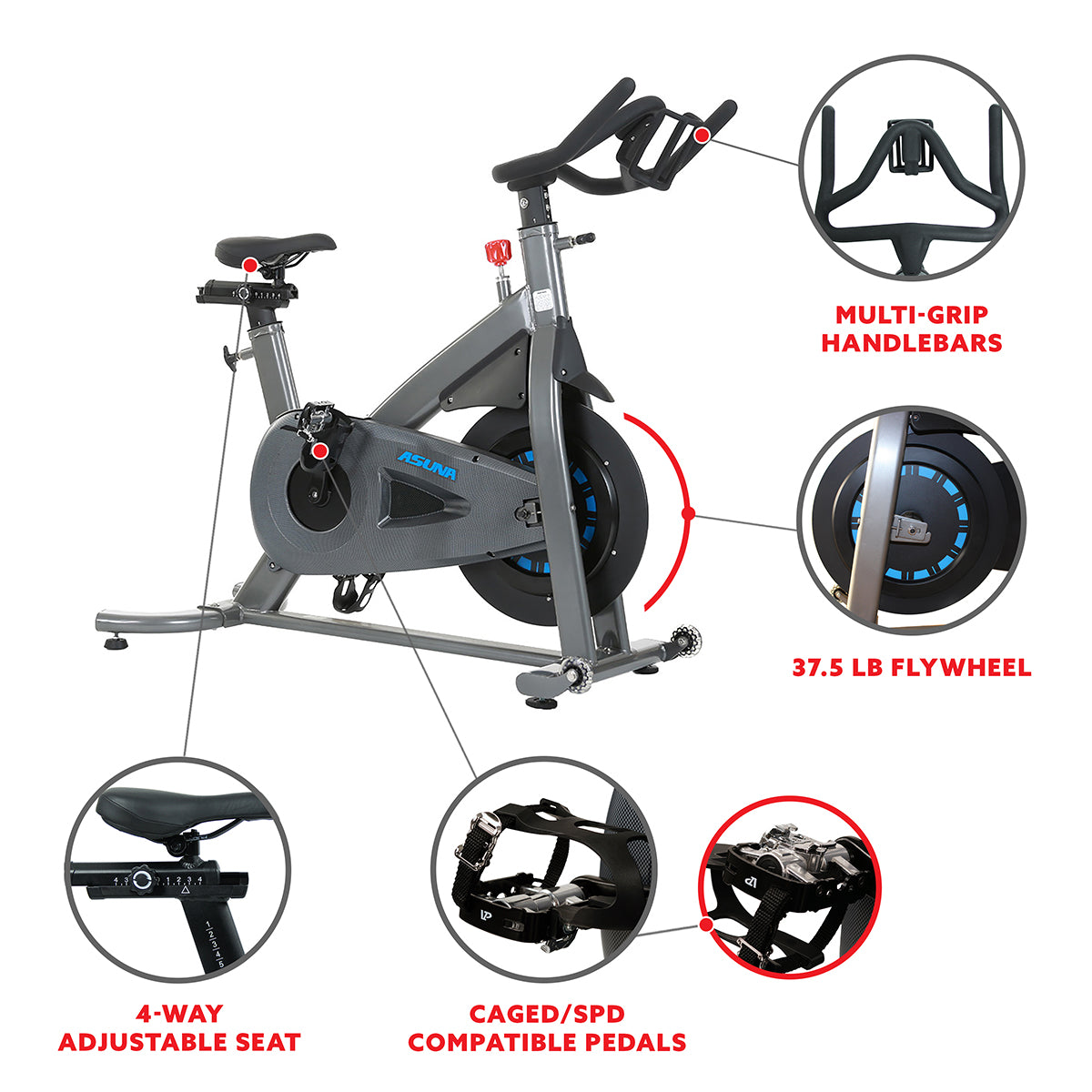 Premium Magnetic Chain Drive Turbo Commercial Indoor Cycling Bike - Heavy Duty Exercise Bike for Home & Gym Workouts - Perfect for Cardio, Endurance Training & Spin Classes