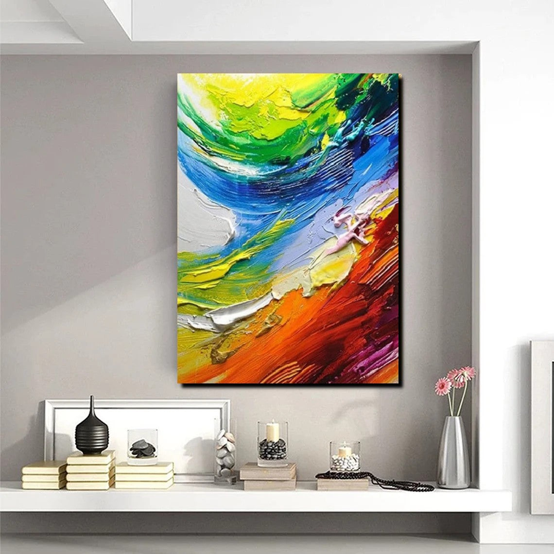 Contemporary Modern Art for Living Room - Large Impasto & Palette Knife Paintings - Buy Handmade Wall Decor Online - Perfect for Home & Office Interior Design