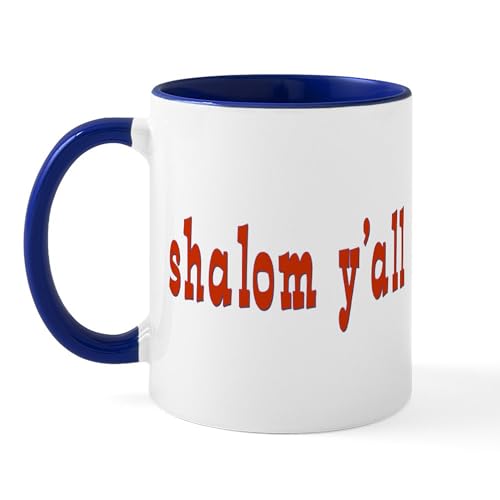 White/Navy Inside - Greetings Shalom Y'all Mug