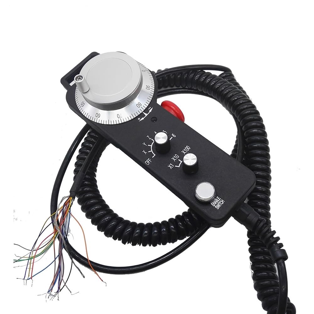 6 Axis 24V CNC MPG Manual Pulse Generator - CALT TM2080-100BST24 Magnification Switch for CNC Machine Control | Perfect for Milling, Lathe & Router Operations