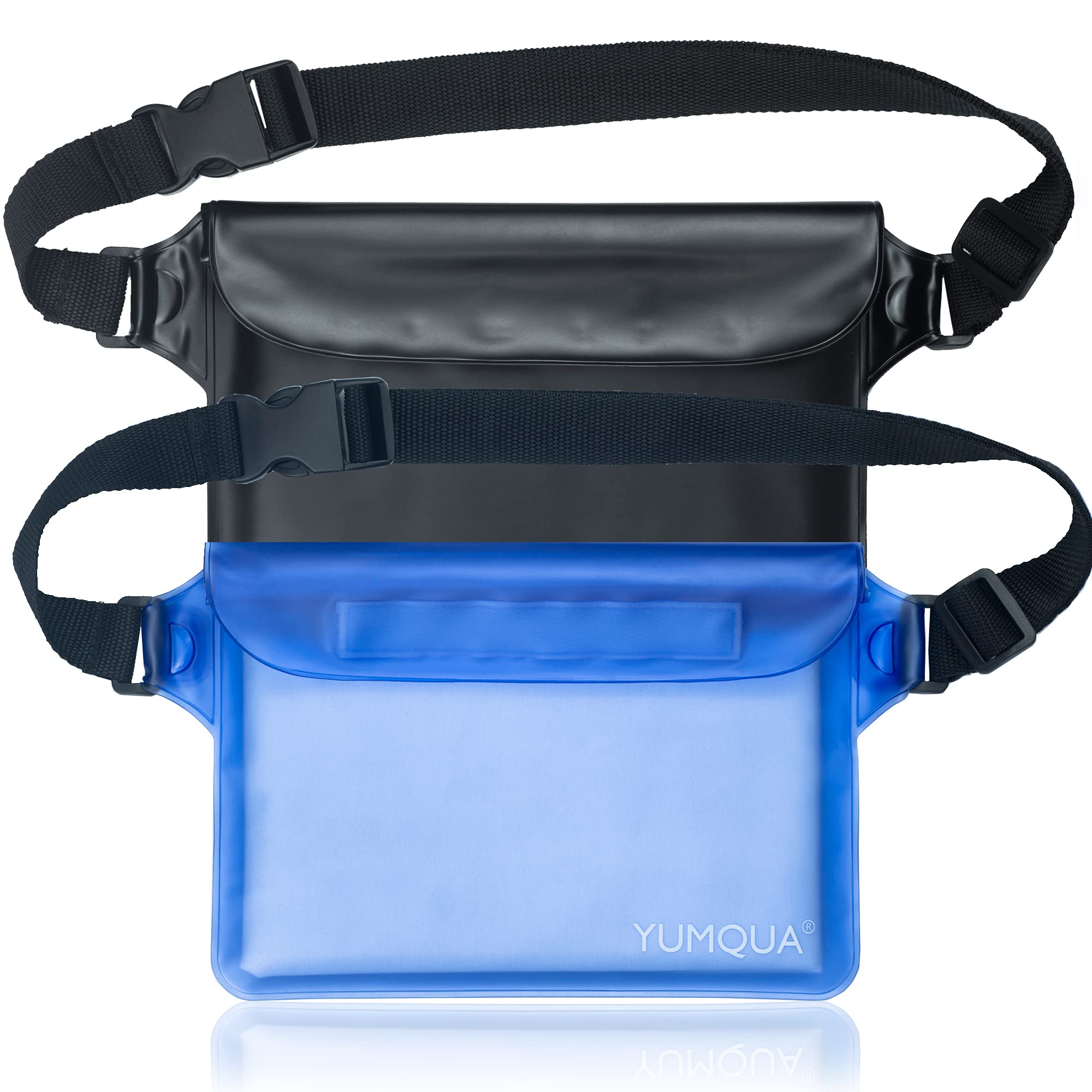 YUMQUA 2 Pack Waterproof Waist Pouch - Dry Bag with Adjustable Strap for Swimming, Kayaking, Boating, Fishing & Snorkeling - Keep Phone, Keys & Valuables Safe & Dry - Perfect for Beach, Pool & Outdoor Adventures