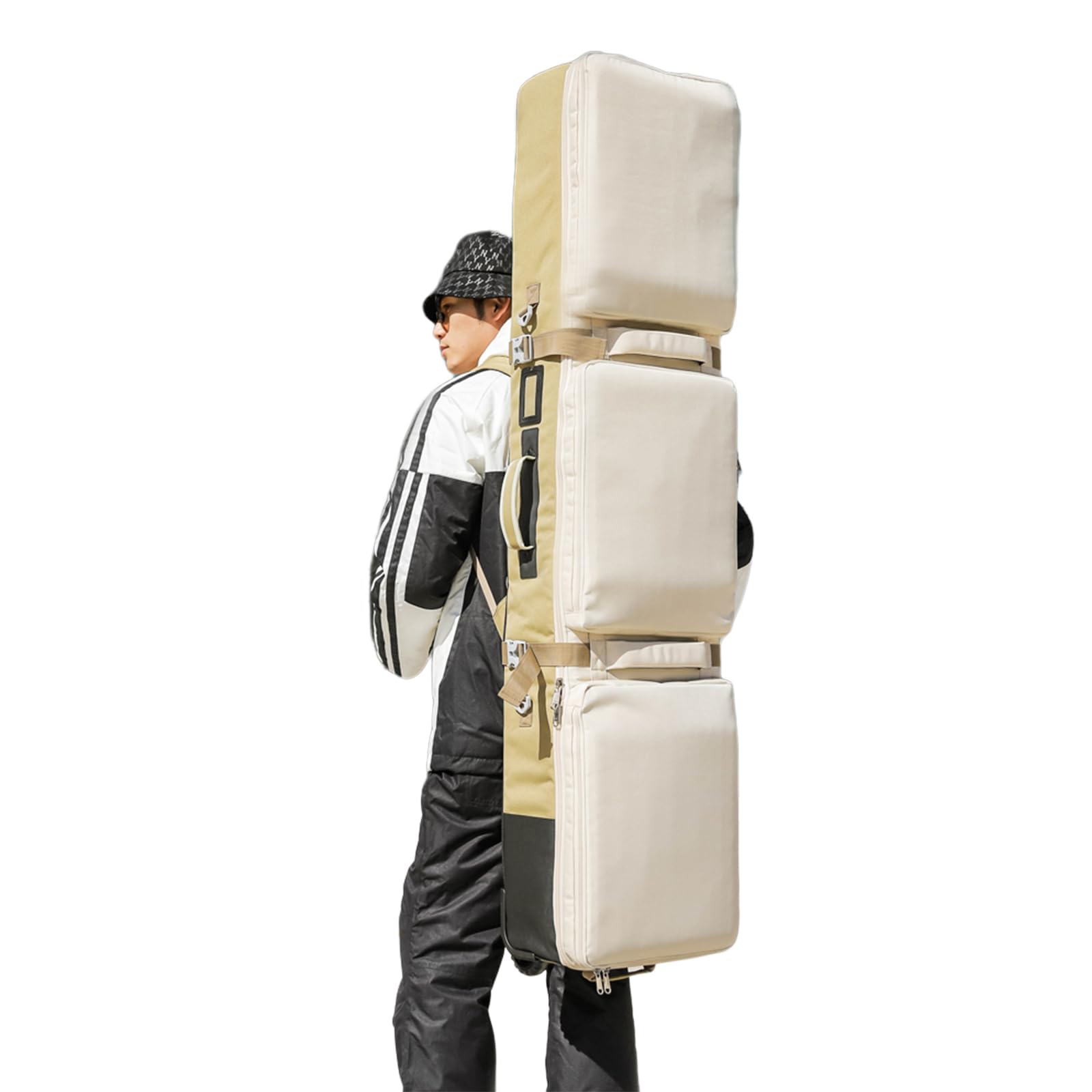Premium Rolling Double Ski & Snowboard Travel Bag with 3 Storage Compartments & Wheels - Fits 2 Sets of Skis for Road Trips, Air Travel & Winter Vacations - Perfect for Ski Resorts, Mountain Getaways & Snow Sports Enthusiasts