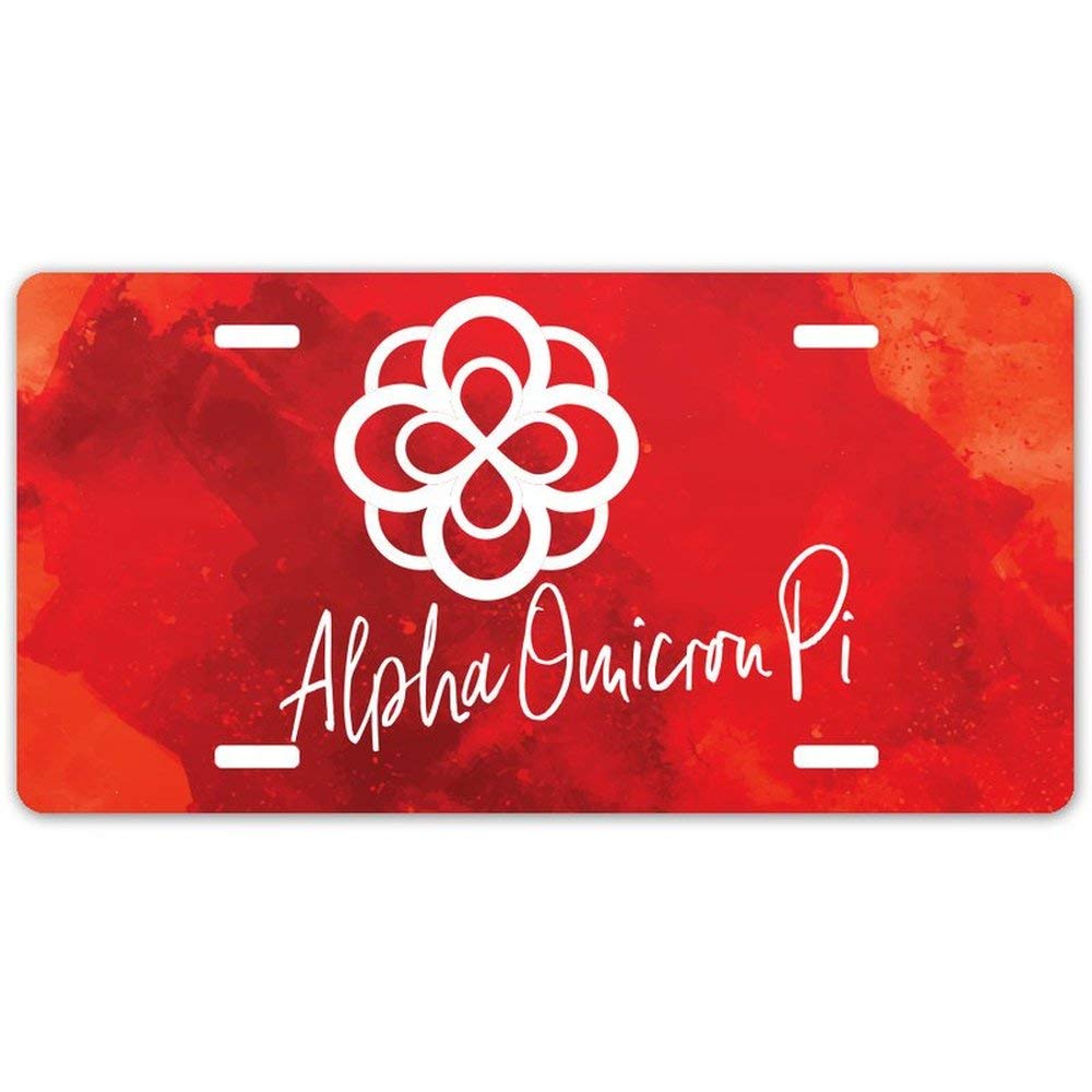 Alpha Omicron Pi AOII Watercolor Script License Plate - Sorority Car Accessory for Greek Life, College Students & Alumni - Perfect for Dorm Decor, Graduation Gifts & Sisterhood Events