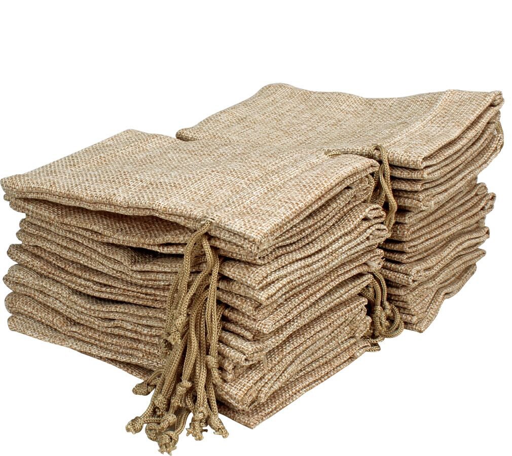 24 Pack 3.5x5 Inch Natural Burlap Drawstring Gift Bags - Linen Jewelry Pouches & Jute Sacks for Wedding Favors, Party Gifts, DIY Crafts, Coffee Beans, Valentine's Day & Holiday Presents - Perfect for Handmade Jewelry, Wedding Party Favors & Small Gift Packaging