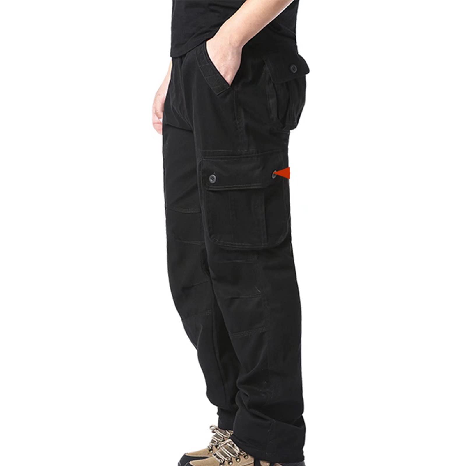Men's Camo Cargo Work Pants - 6 Pocket Cotton Combat Trousers for Outdoor & Job Sites