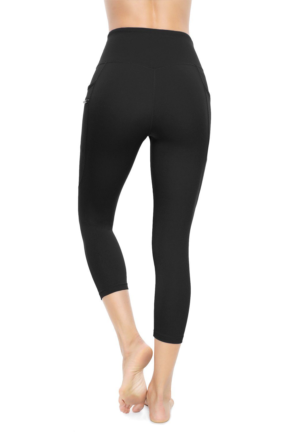 Women's Capri Leggings with Side Pockets - High Waisted Workout Yoga Pants for Running, Gym & Casual Wear