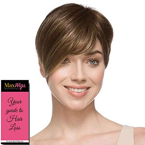 Ellen Wille Short Asymmetrical Boy Cut Synthetic Wig - Soft Tapered Neckline & Angled Fringe with Left Monofilament Part (Black) | Comfortable & Stylish Hair Solution for Hair Loss, Daily Wear & Special Occasions