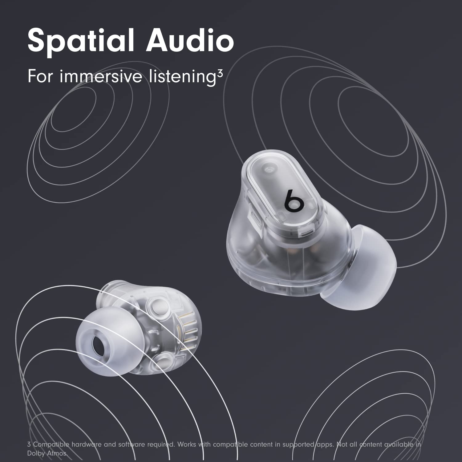 Beats Studio Buds+ True Wireless Noise Cancelling Earbuds - Transparent (Renewed Premium) | Bluetooth Earbuds for Workout, Travel & Commuting