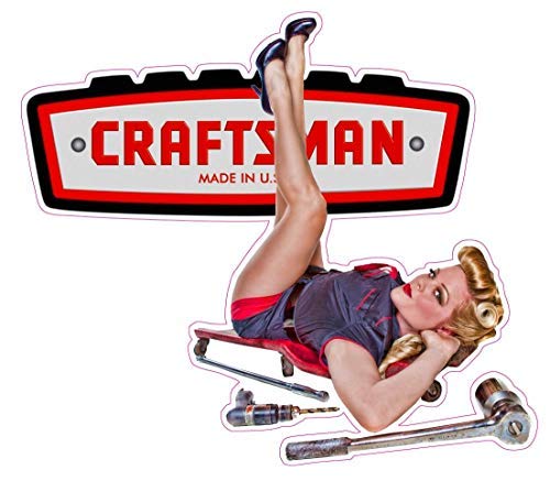 Craftsman Tools Pin Up Girl Version 3 Sticker Decal - High-Quality Vinyl Sticker for Toolboxes, Laptops & DIY Projects
