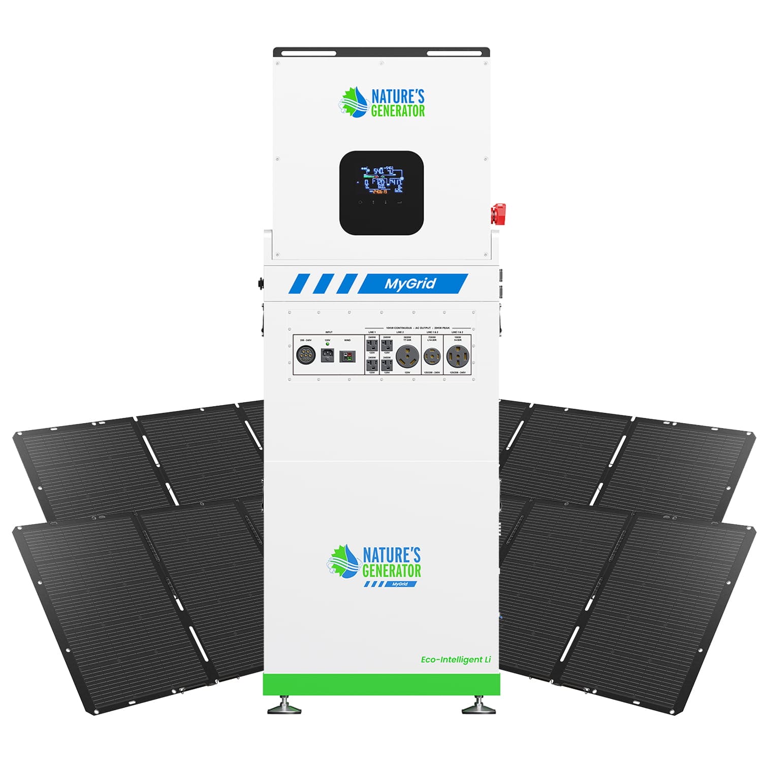 MyGrid 10K Portable Solar Power Generator - Reliable Home Backup Power for Emergencies, Camping & Off-Grid Living